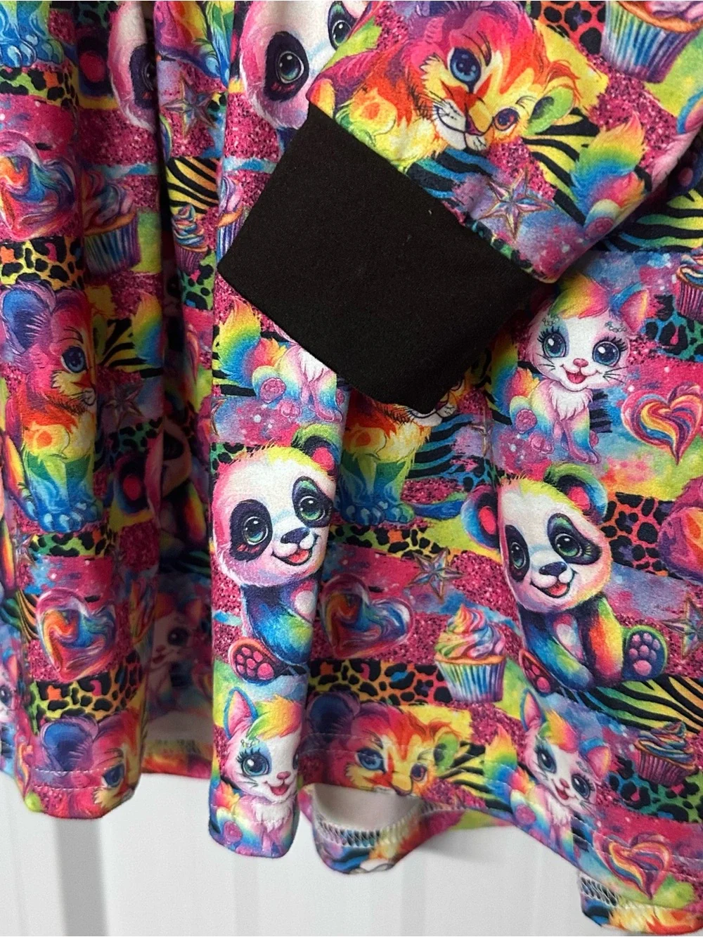 Girls Pete & Lucy Rainbow Animal Print Twirl Dress Long Sleeve Pockets Colorful